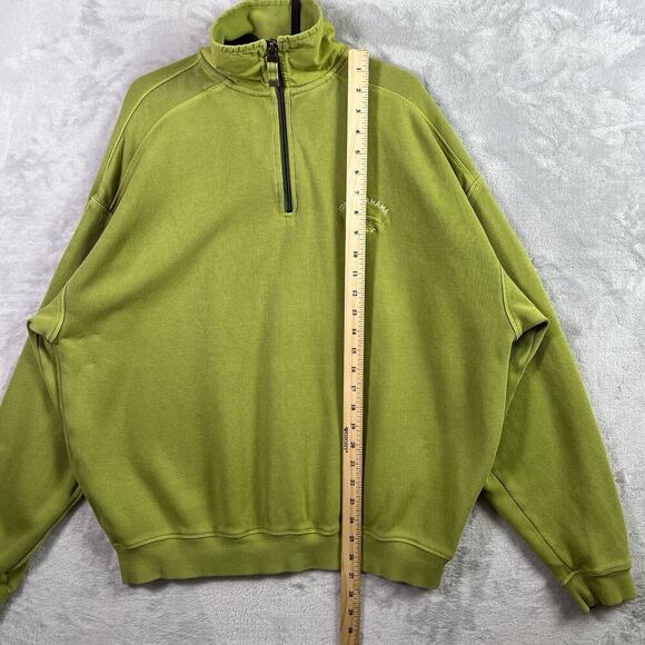 Tommy Bahama 1/4 Zip Sweatshirt Men's Large Green Beachy Summer 100% Cotton - Picture 9 of 13